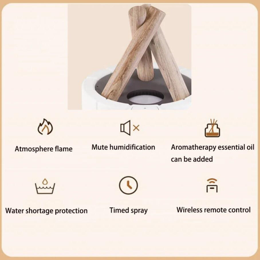 FlameGlow luchtbevochtiger en tafellamp – 2-in-1 sfeervolle luchtbevochtiger - Afbeelding 6