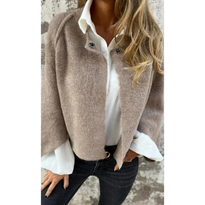 Ella | Wollen damescardigan met knoopsluiting - Afbeelding 5