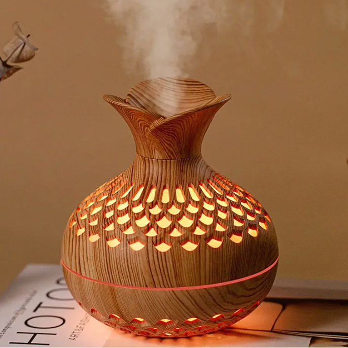 LED aroma diffuser met houtnerf design