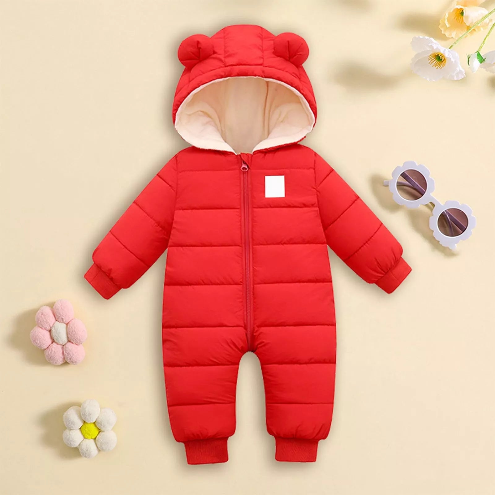 Milo romper in grijs met berenoortjes