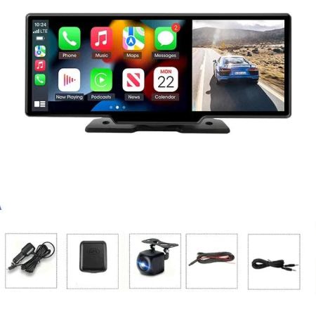 AutoScreen Vision - Auto DVR met CarPlay, Android Auto en 4K Dashcam