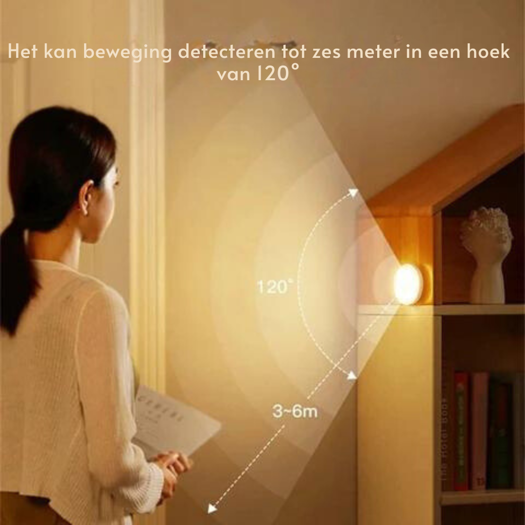 Ronde LED-wandlamp met bewegingssensor | oplaadbaar en energiezuinig - Afbeelding 6