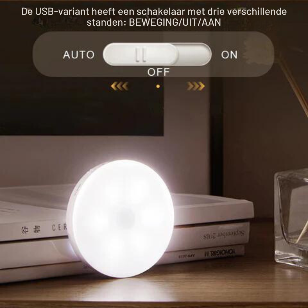 Ronde LED-wandlamp met bewegingssensor | oplaadbaar en energiezuinig - Afbeelding 7