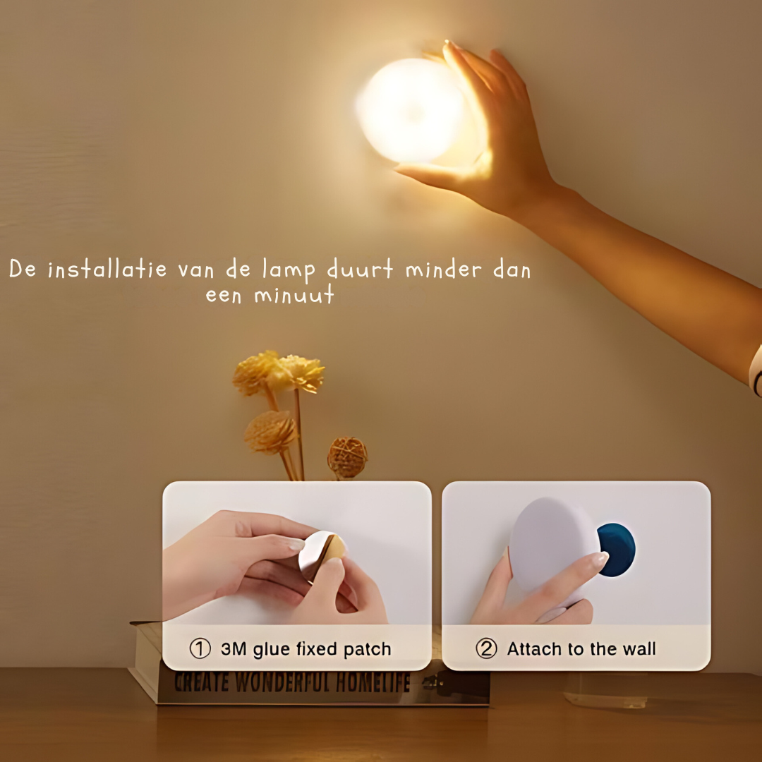 Ronde LED-wandlamp met bewegingssensor | oplaadbaar en energiezuinig - Afbeelding 8