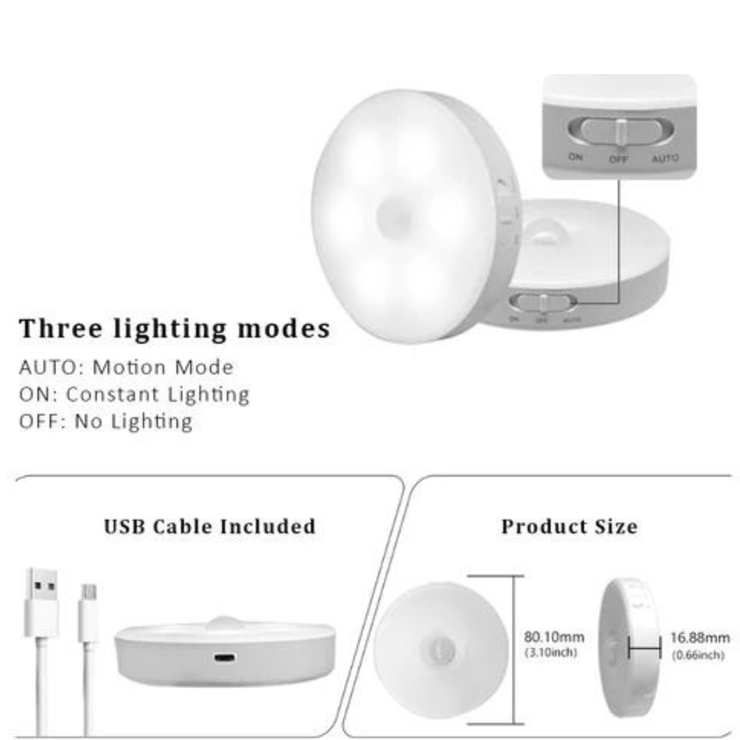Ronde LED-wandlamp met bewegingssensor | oplaadbaar en energiezuinig - Afbeelding 11