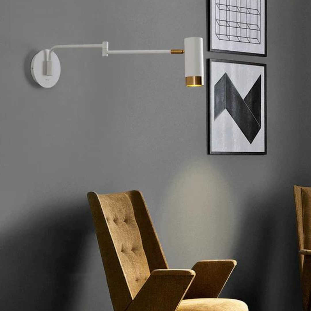 Moderne metalen wandlamp | 360° verstelbaar design en dimbare verlichting - Afbeelding 5