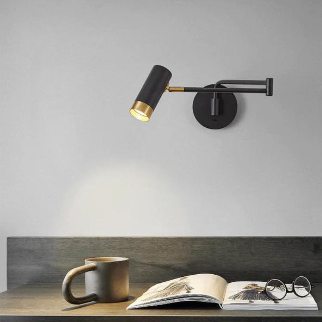 Moderne metalen wandlamp | 360° verstelbaar design en dimbare verlichting - Afbeelding 8
