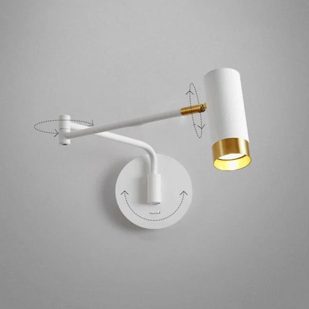 Moderne metalen wandlamp | 360° verstelbaar design en dimbare verlichting - Afbeelding 14