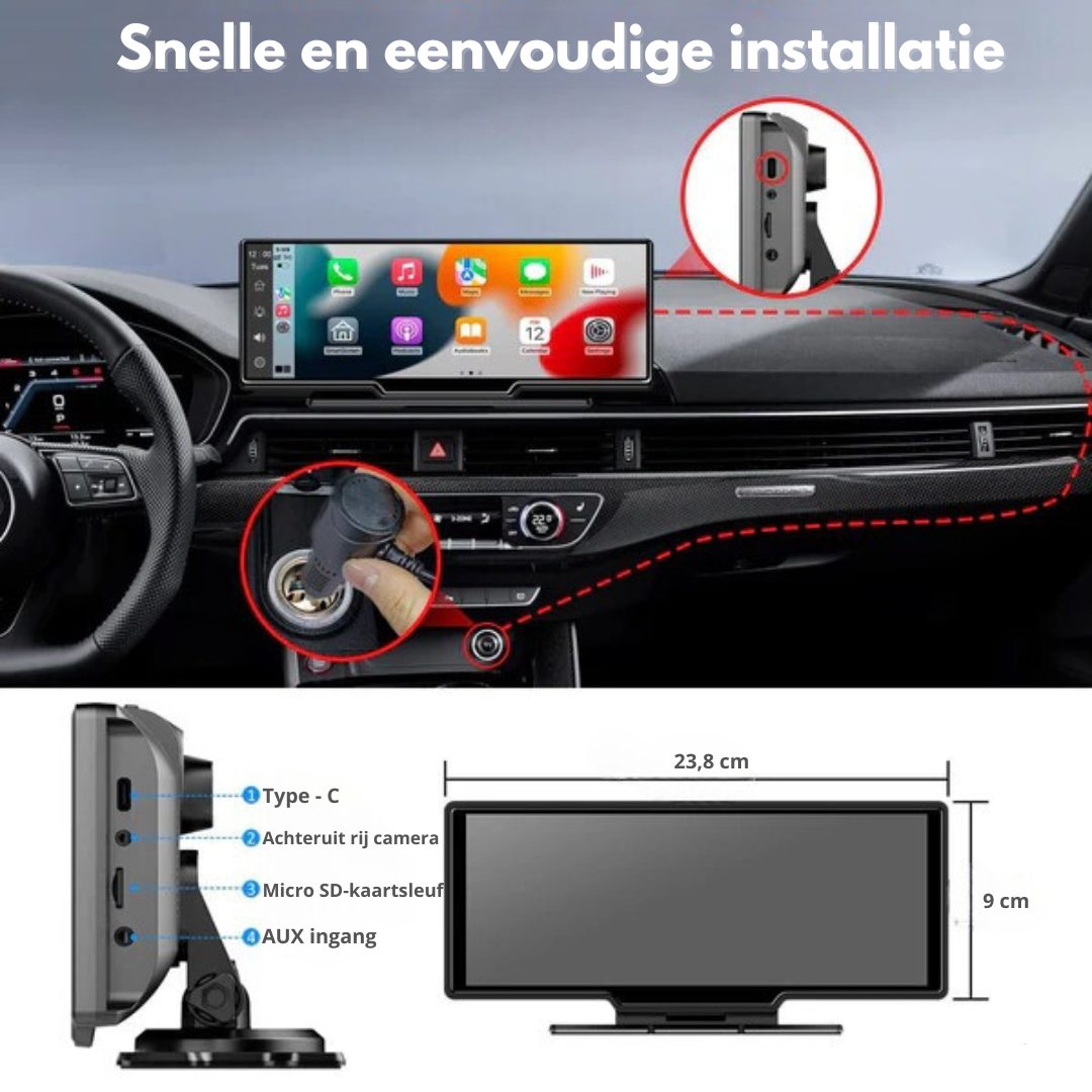 SmartDrive - CarPlay en Android Auto 10" display met 4K camera - Afbeelding 14