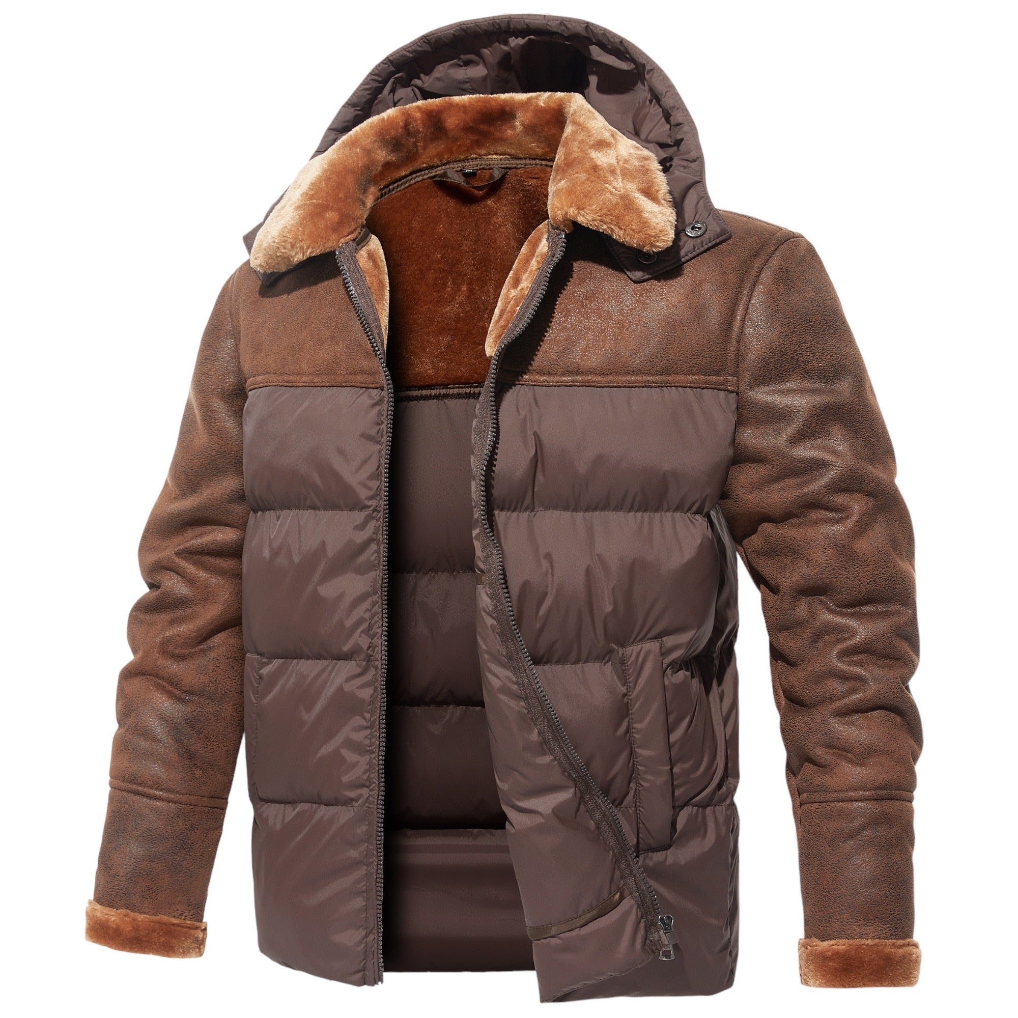 Geïsoleerde sherpa gevoerde puffer jas voor heren | ultieme warmte en comfort - Afbeelding 4
