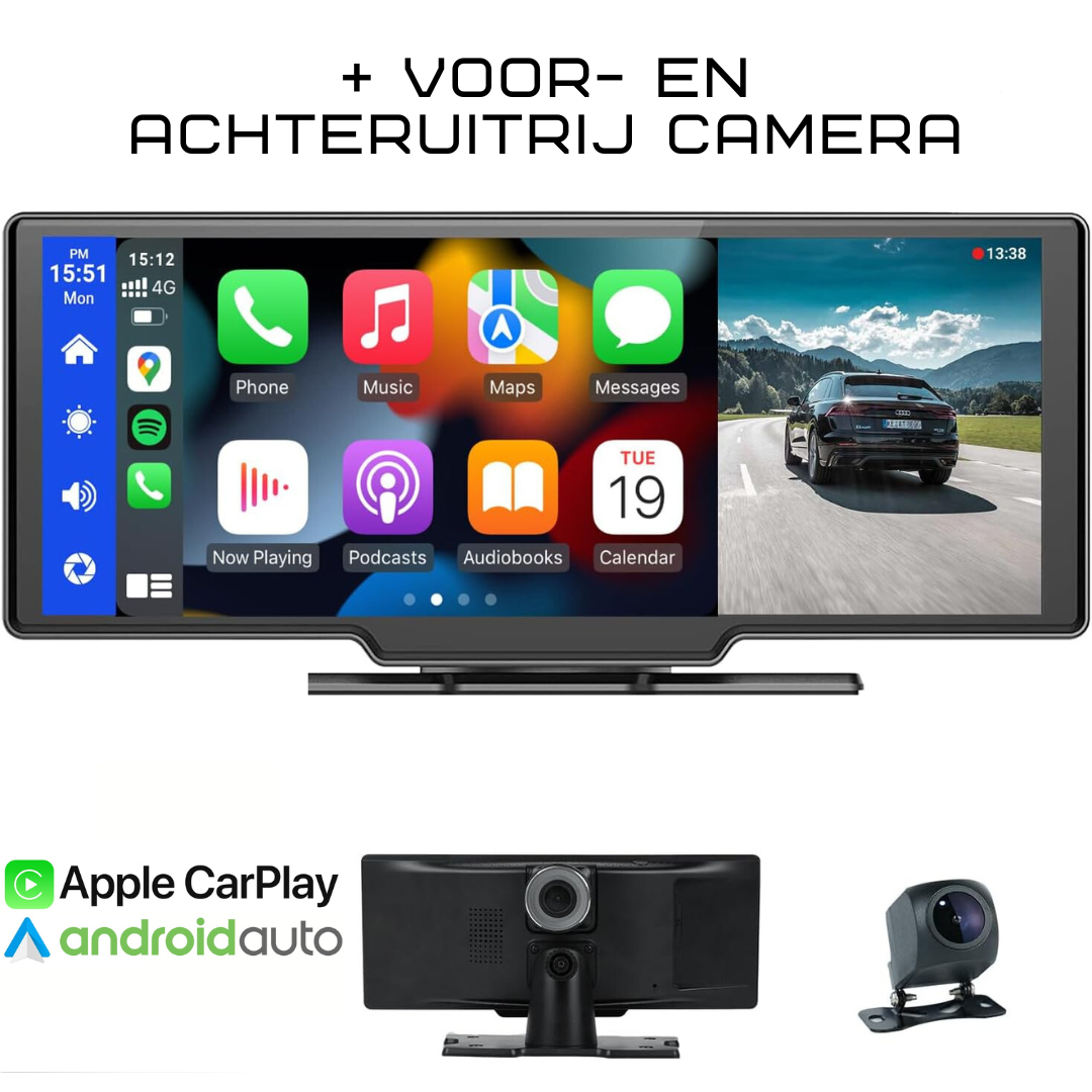 SmartDrive - CarPlay en Android Auto 10" display met 4K camera - Afbeelding 2