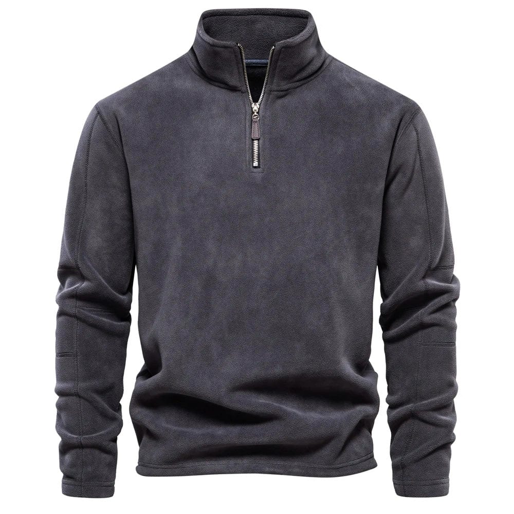 Damon | Warme fleece velours heren trui met ritssluiting - Afbeelding 5