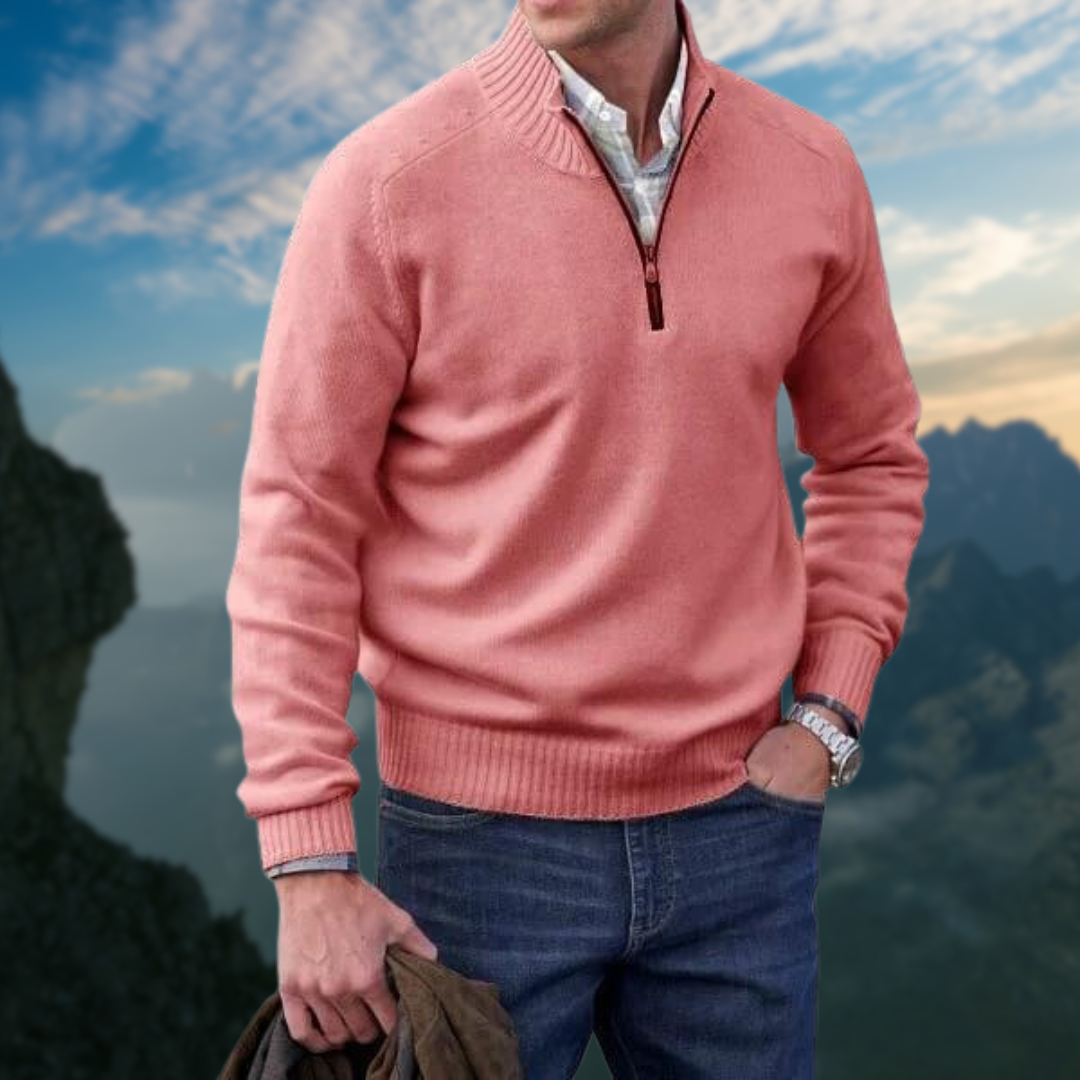 Pass sweater | Heren trui met zachte stof en slanke pasvorm - Afbeelding 3