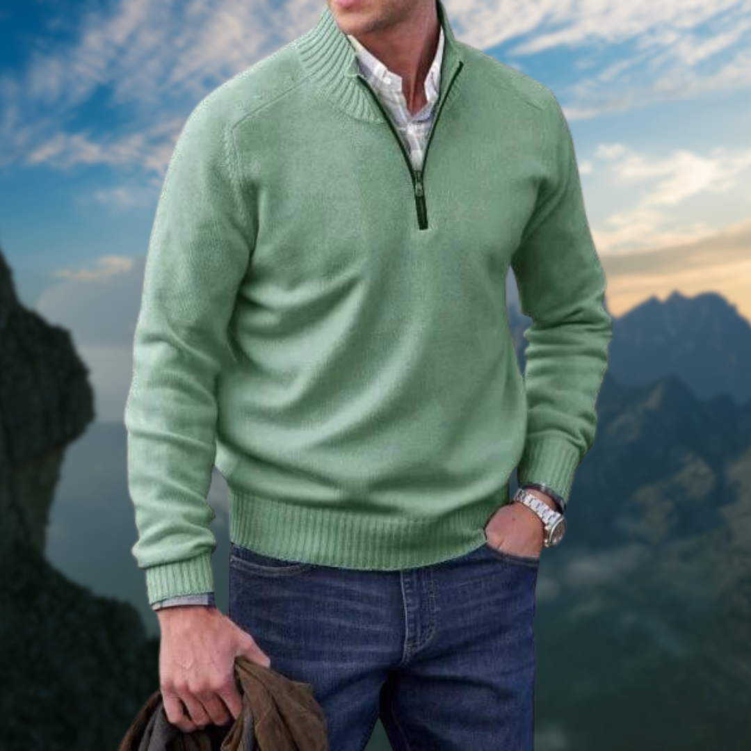 Pass sweater | Heren trui met zachte stof en slanke pasvorm - Afbeelding 5