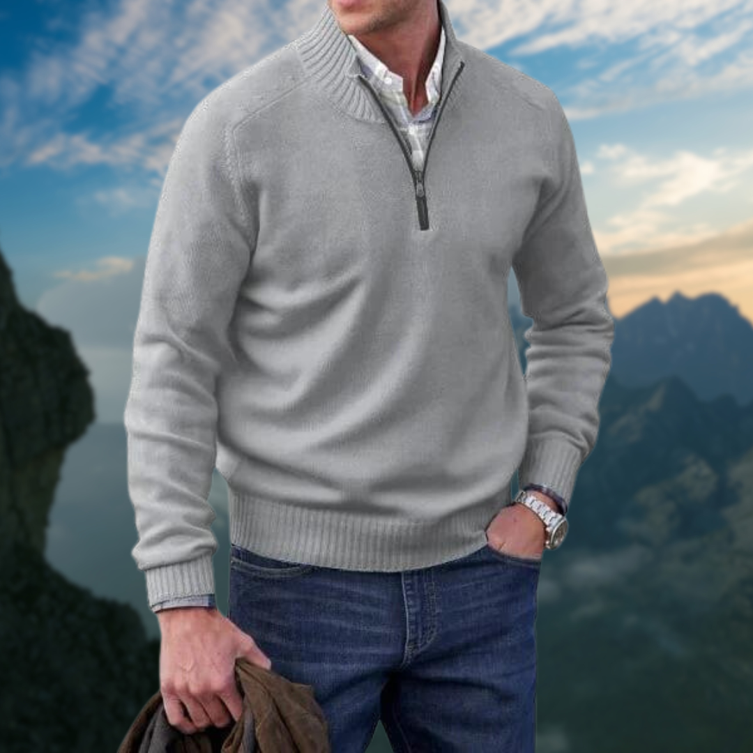 Pass sweater | Heren trui met zachte stof en slanke pasvorm - Afbeelding 10