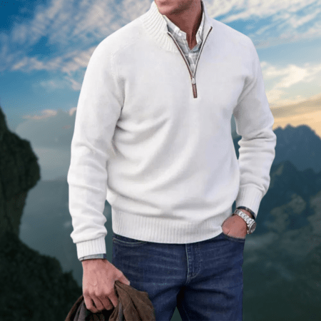 Pass sweater | Heren trui met zachte stof en slanke pasvorm