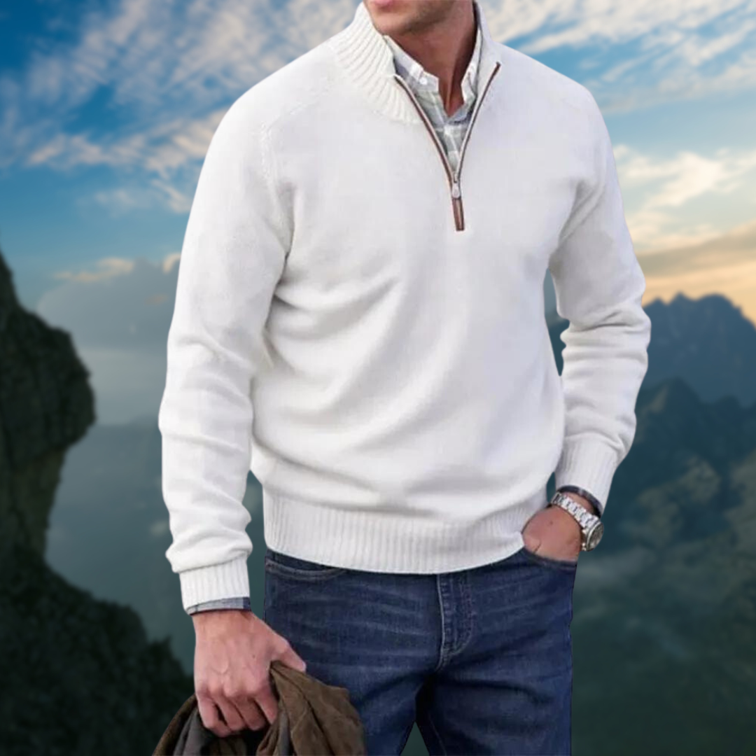 Pass sweater | Heren trui met zachte stof en slanke pasvorm