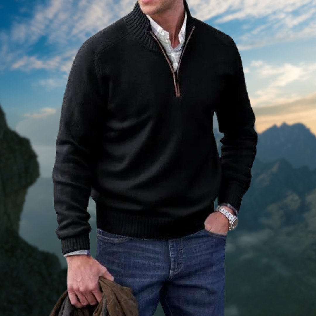 Pass sweater | Heren trui met zachte stof en slanke pasvorm - Afbeelding 2