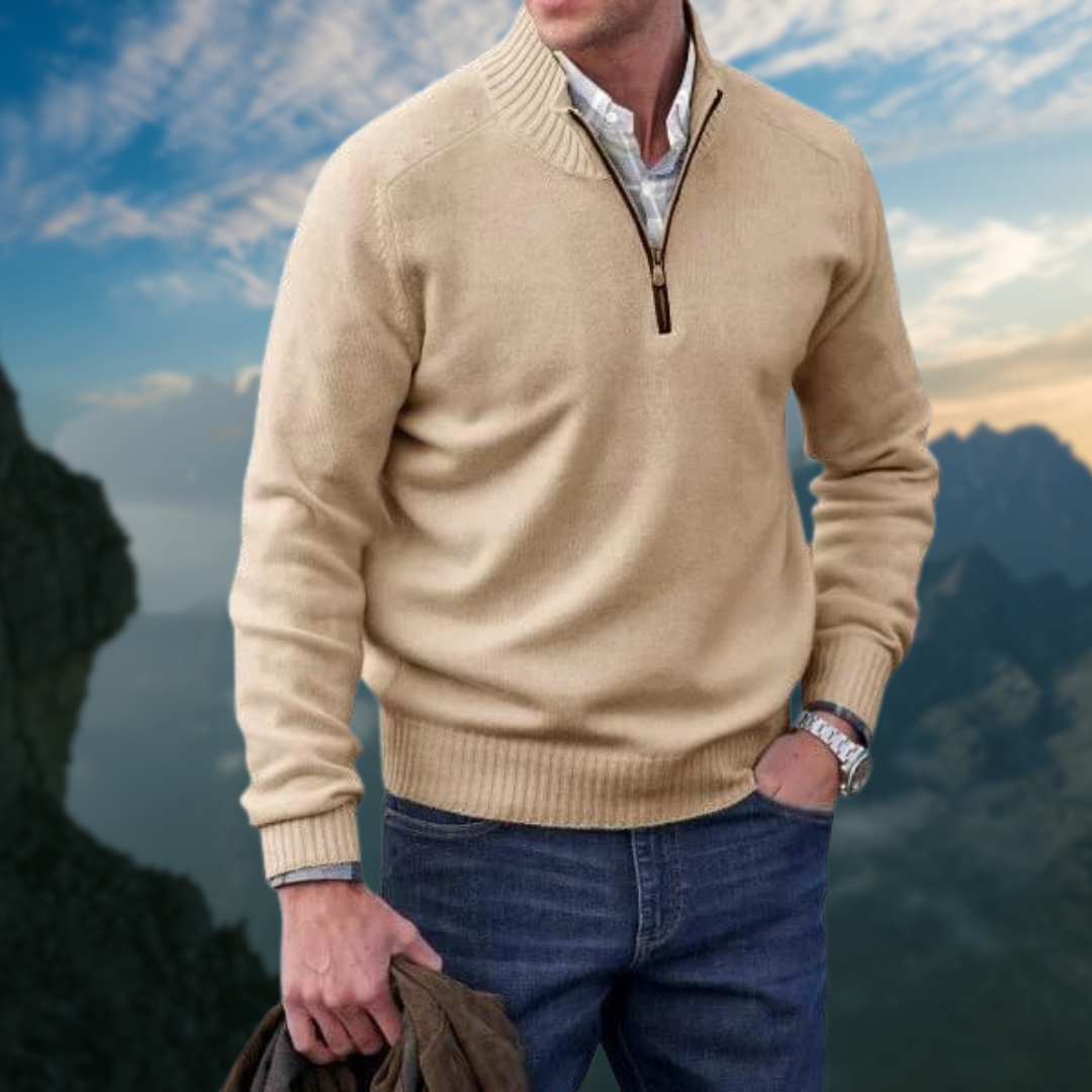 Pass sweater | Heren trui met zachte stof en slanke pasvorm - Afbeelding 4