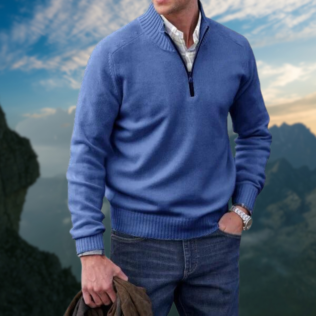 Pass sweater | Heren trui met zachte stof en slanke pasvorm - Afbeelding 6