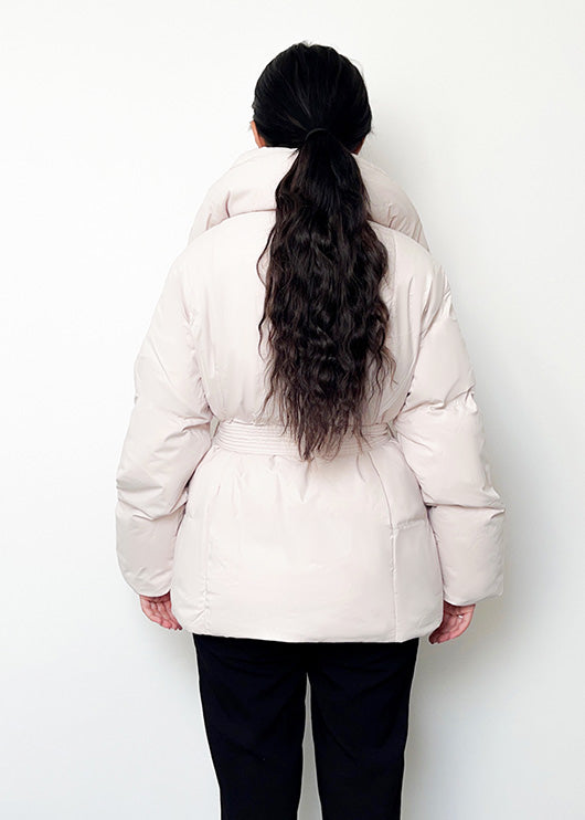 Aurora | Lange gewatteerde damesjas met stijlvolle riem - Afbeelding 2