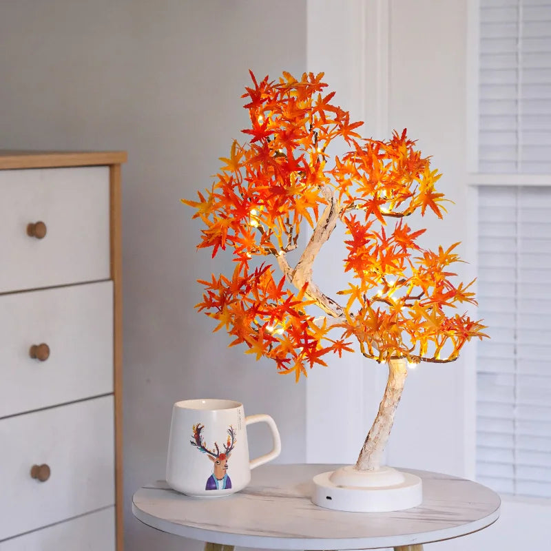 LeafLight Bonsai | Decoratieve tafellamp en nachtlamp met LED-verlichting - Afbeelding 2