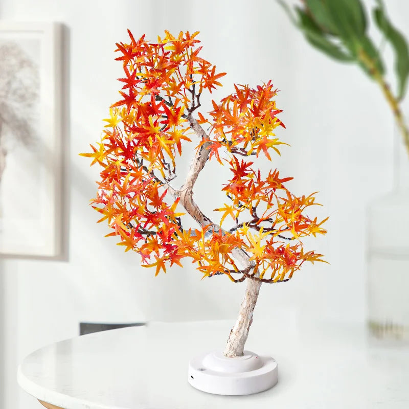 LeafLight Bonsai | Decoratieve tafellamp en nachtlamp met LED-verlichting - Afbeelding 3