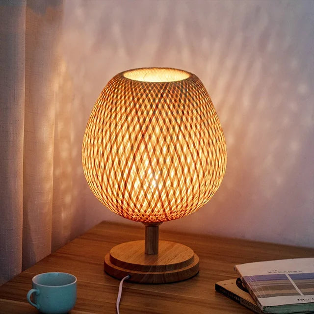 BambooHeritage | Vintage tafellamp van duurzaam bamboe - Afbeelding 3