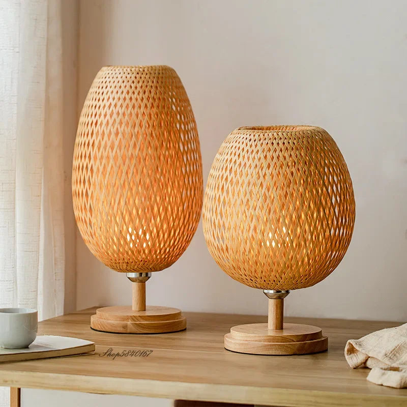 BambooHeritage | Vintage tafellamp van duurzaam bamboe - Afbeelding 4