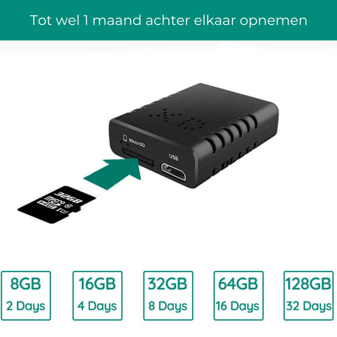 Compacte HD beveiligingscamera met audio | 1080p, nachtzicht en bewegingsdetectie - Afbeelding 7