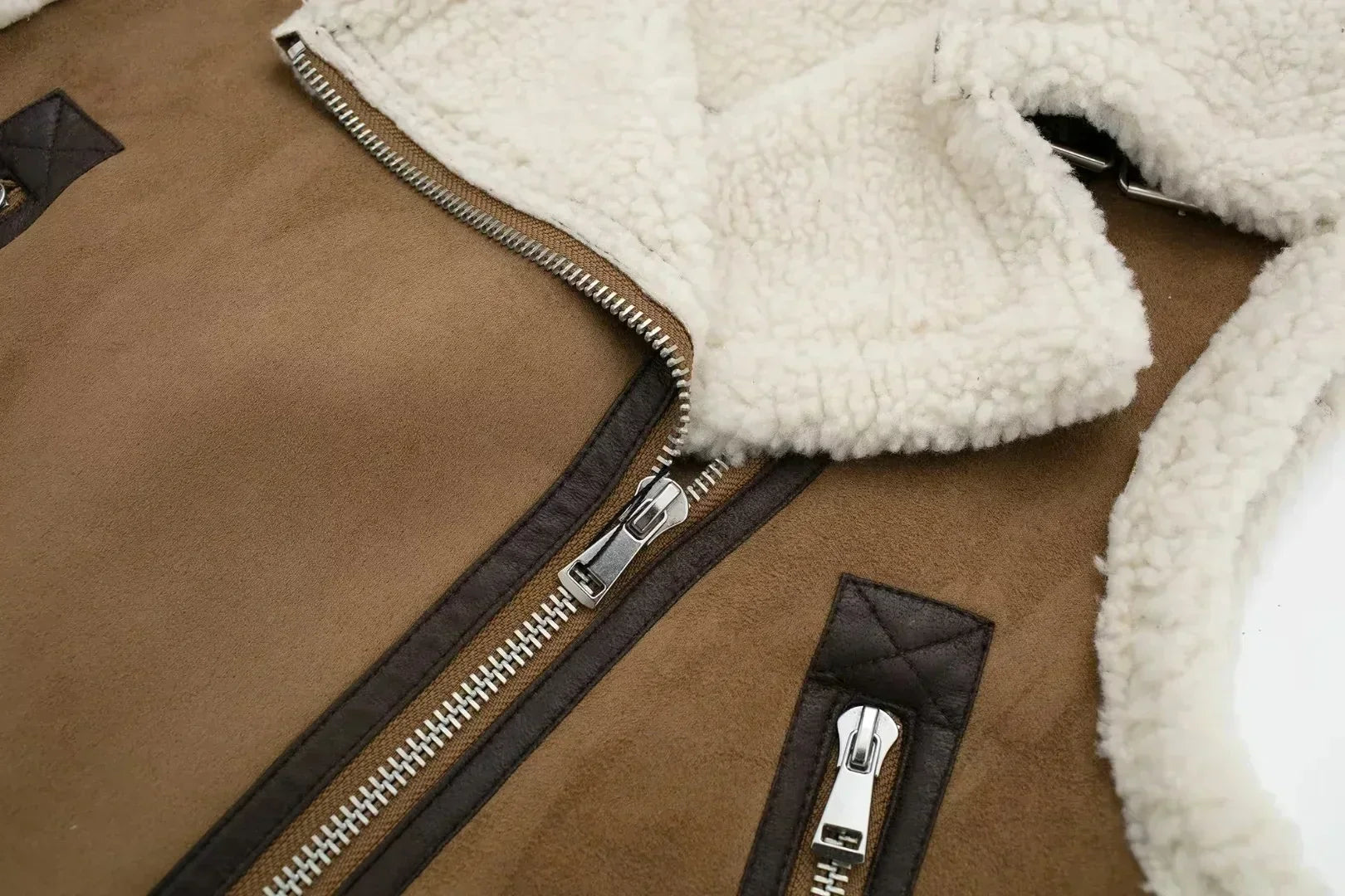 Agnes Aviator Jack – Warme Shearling en Suède Look - Afbeelding 8