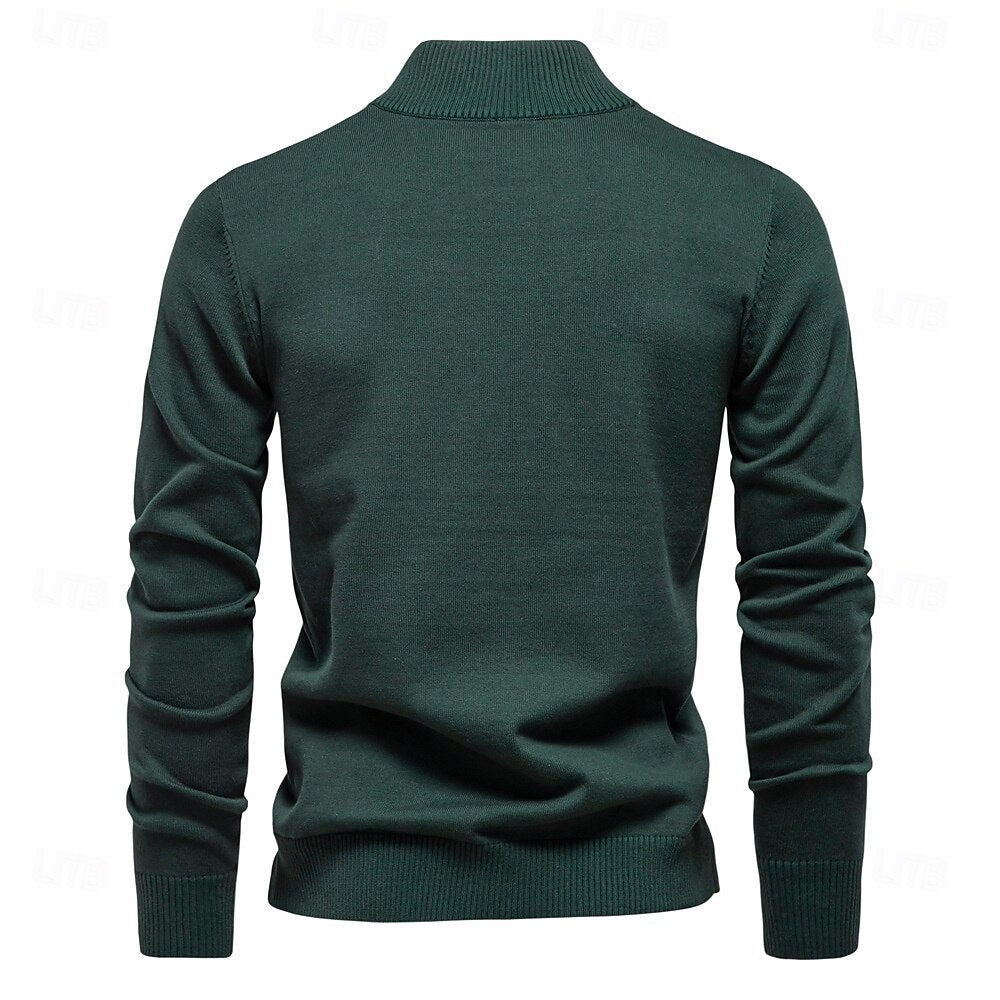 Logan – effen half-zip trui voor heren - Afbeelding 3