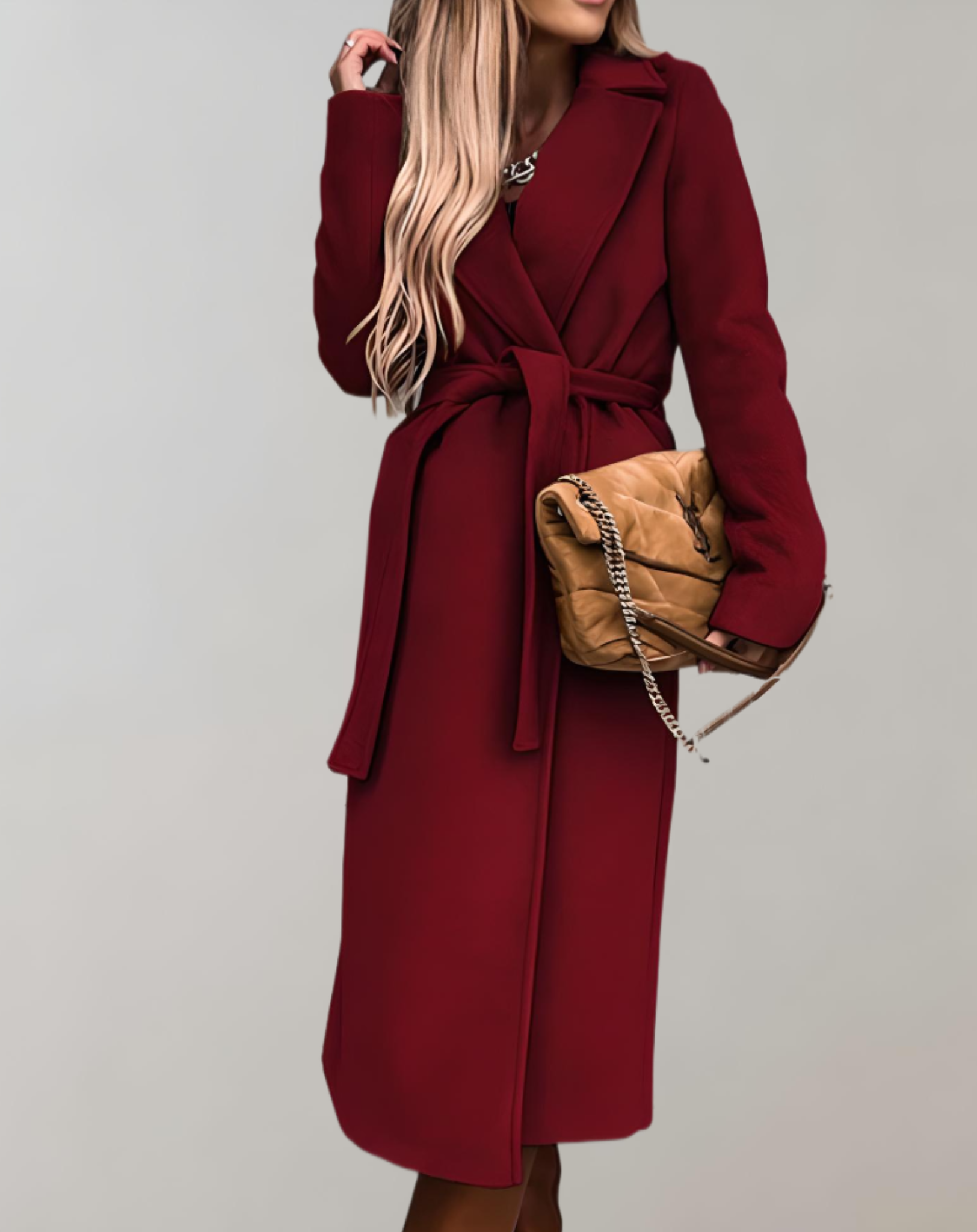 Zara | Lange damesjas met riem - Afbeelding 8